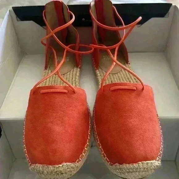 Eileen Fisher Lace Espadrille Wrap Sandals - Picture 7 of 13